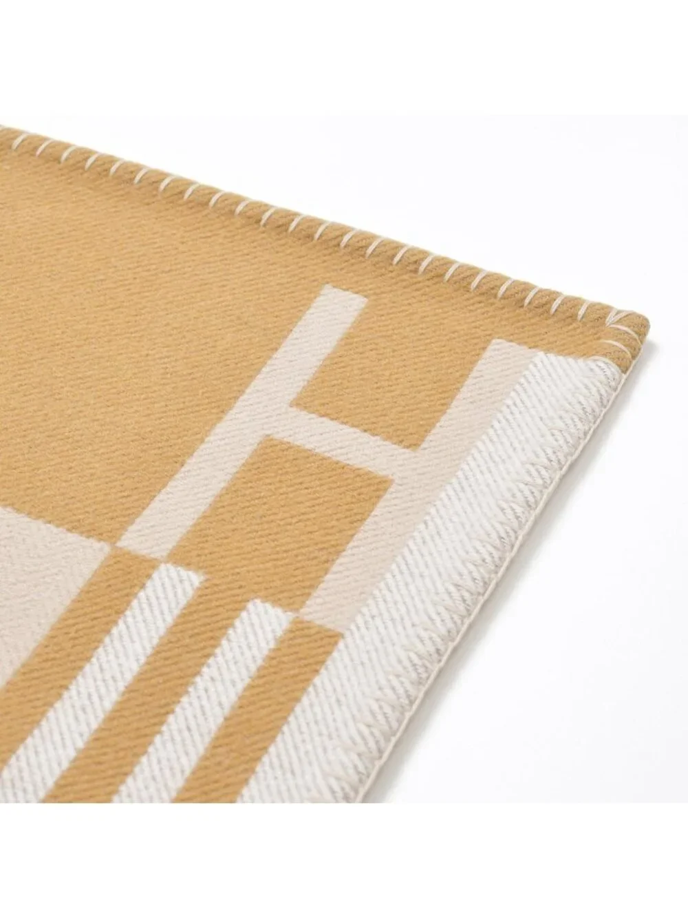 Hermes Avalon Blanket Beige Brown Wool Cashmere